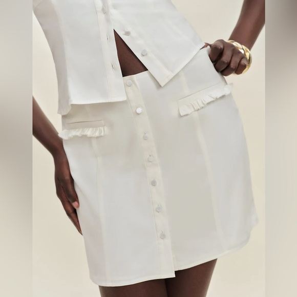 Reformation Janell Two Piece Ivory - Size 2 - Picture 4 of 9